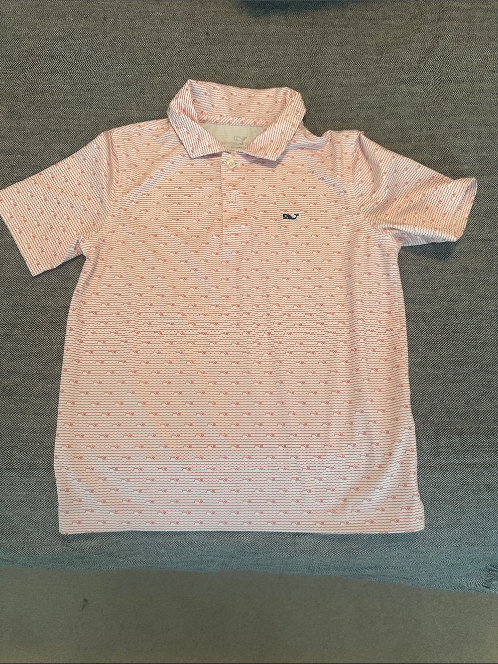 Vineyard Vines Pink Patterned Kids Polo